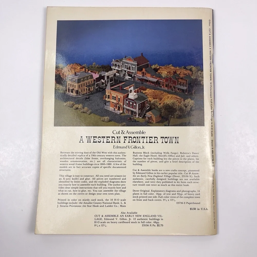 1979 Cut & Assemble A Western Frontier Town HO Scale by Edmund V. Gillon